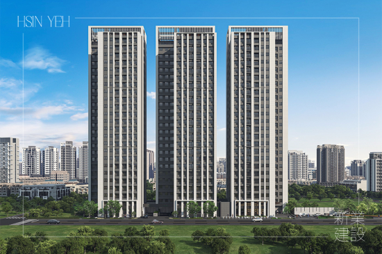 21年專業(yè)建築職人，新業(yè)於竹南首發(fā)！打造站前首座地標(biāo)建築，在追求極致的路上，預(yù)見下一座科技新城。(圖為 新業(yè)恆一 建築外觀3D示意圖)