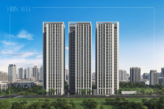 「新業(yè)恆一」坐落於竹南火車站黃金生活圈，以24層凌空之姿，昂立站前繁華核心1773坪大基地，外觀風格承襲國際現(xiàn)代建築樣式，在簡潔線條中富藏細節(jié)工藝。(圖為 新業(yè)恆一 建築外觀3D示意圖)