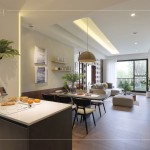 125年歷史的德國太格木地板，100%布蘭登堡FSC原樹林材，將永續(xù)理念融入於設計素材。(圖為大塊藏硯–樣品屋實景圖)