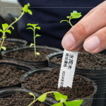為每一種樹種繫上標籤，清楚標示樹種名稱、分盆日期、種子採集地、生產(chǎn)批號、水分、遮光級數(shù)，方便日後記錄與維護。