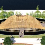 竹跡館由建築師陳羿沖設(shè)計，地處花博葫蘆墩公園第四區(qū)。圖／WAF